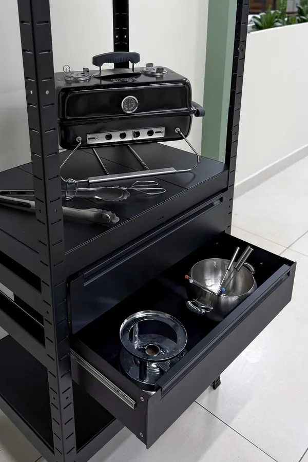 Стеллаж с двумя выдвижными ящиками