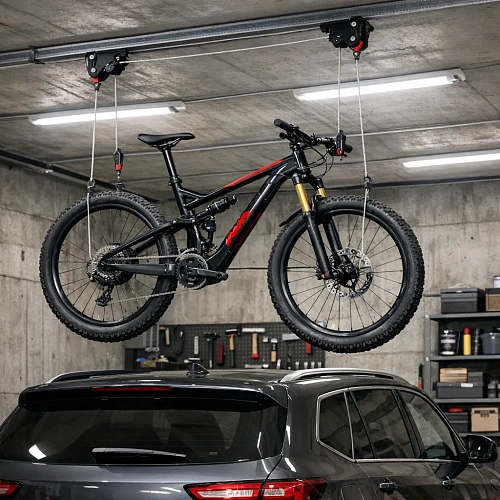 подвес велосипеда под потолком